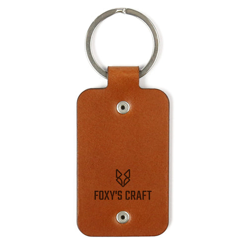 Leather keychain with stainless steel plate – Dream big