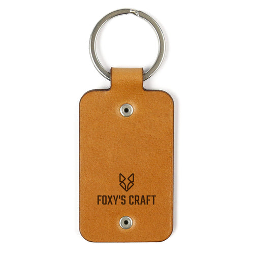 Leather keychain with stainless steel plate – Dream big